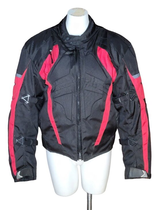 Milano Other - Milano Sport Mens Motorcycle Jacket Med Black Red Padded Detachable Liner